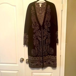 Chico’s cardigan size 3 Black and Gold